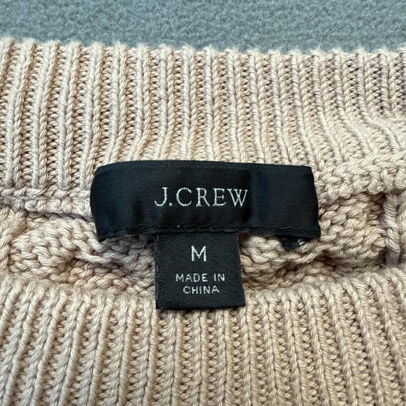 JCrew Sweater‎ Womens Medium Blush Cable Knit Crewneck Textured Cotton Pullover - Picture 3 of 12